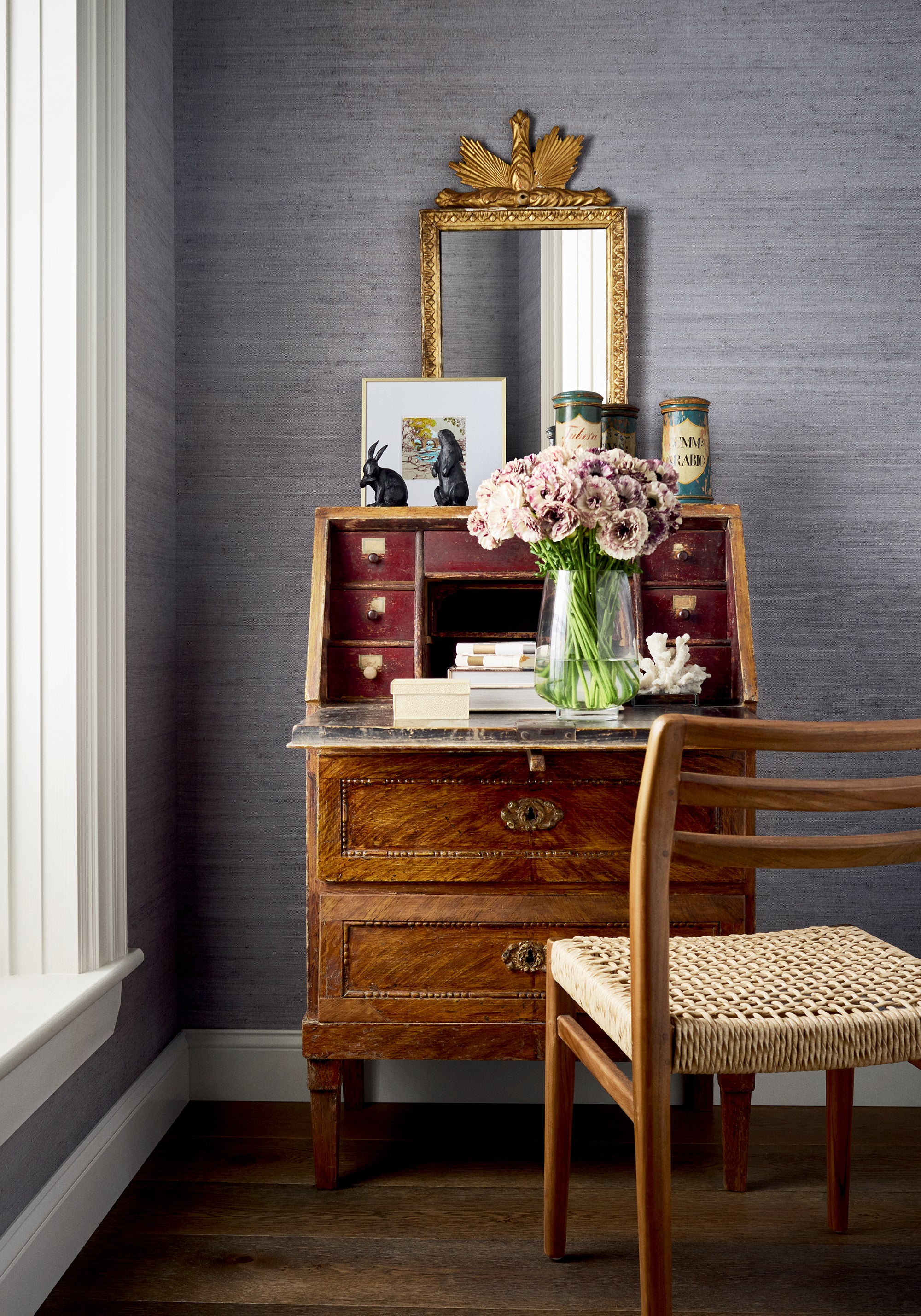 T10332 Montgomery Weave Lavender Grasscloth Resource 7 Wallpaper by Thibaut
