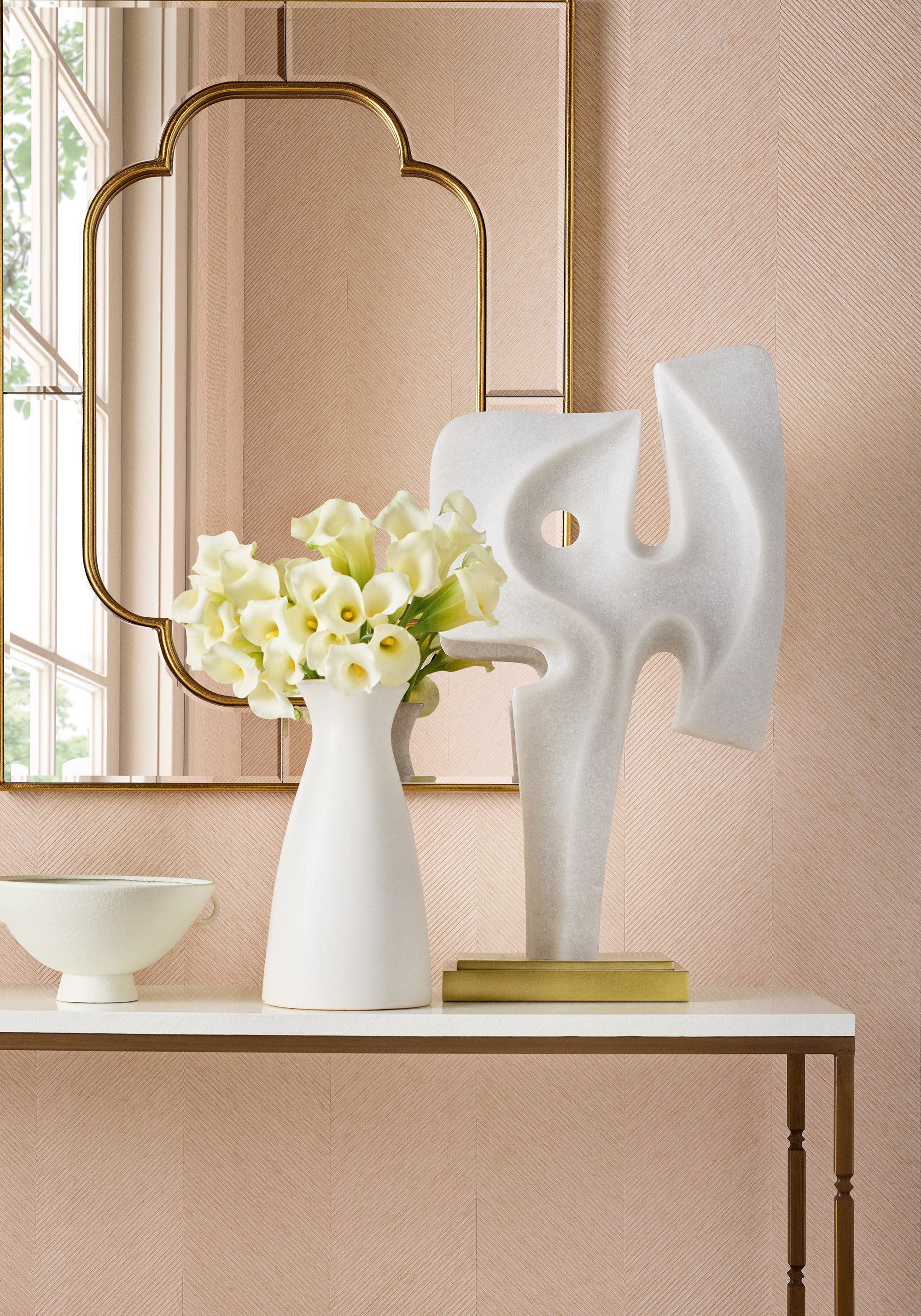 T10334 West Brook Blush Grasscloth Resource 7 Wallpaper by Thibaut