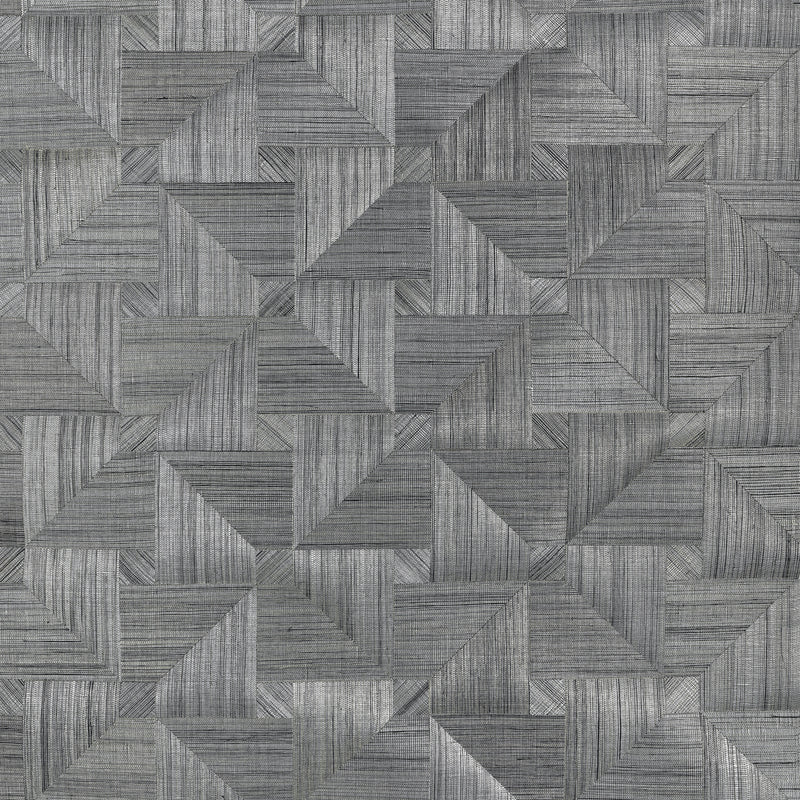 T10342 Bali Weave Black Grasscloth Resource 7 Wallpaper by Thibaut