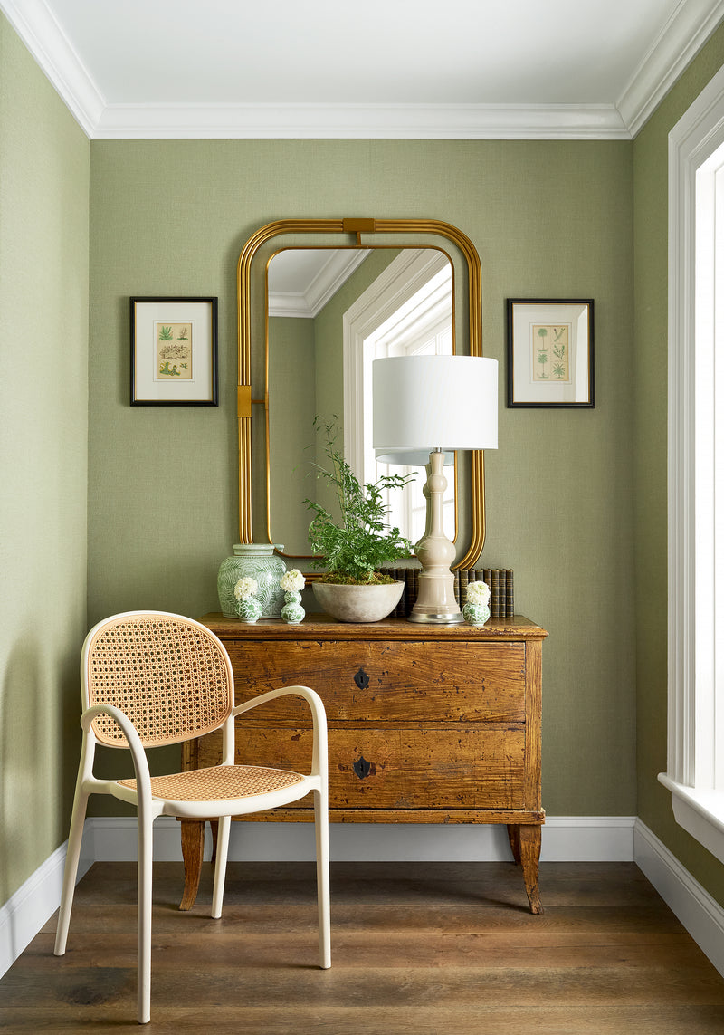 T10346 Hampton Apple Green Grasscloth Resource 7 Wallpaper by Thibaut