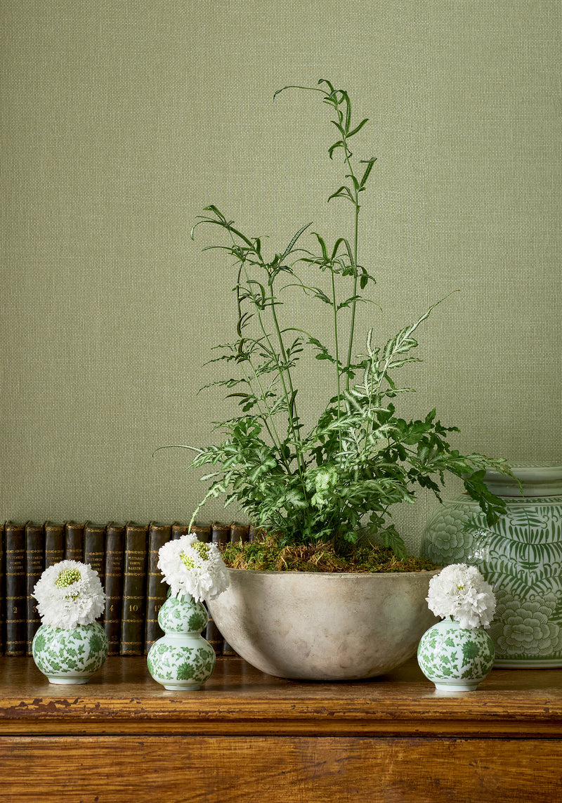 T10346 Hampton Apple Green Grasscloth Resource 7 Wallpaper by Thibaut