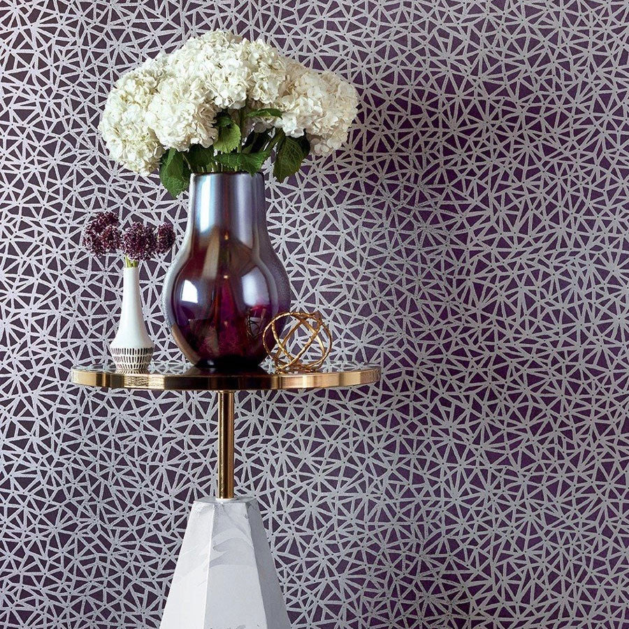 T10407 Aedan Modern Resource 2 Plum Wallpaper by Thibaut