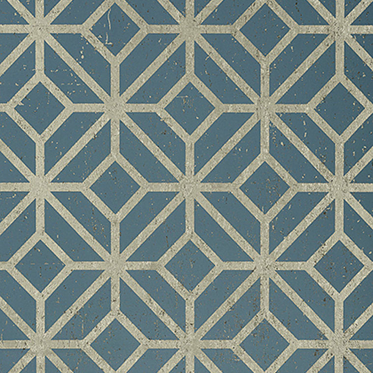 T10415 Mamora Trellis Cork Modern Resource 2 Mineral on Metallic Pewter Wallpaper by Thibaut