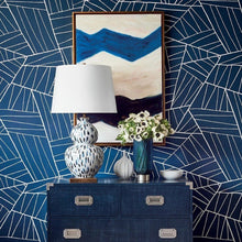 T10446 Jordan Modern Resource 2 Navy Wallpaper by Thibaut