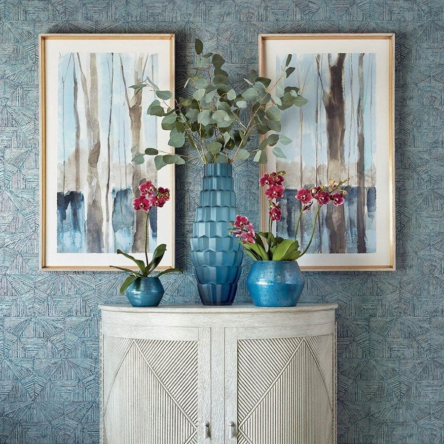 T10462 Crystalla Modern Resource 2 Metallic Silver on Mineral Wallpaper by Thibaut