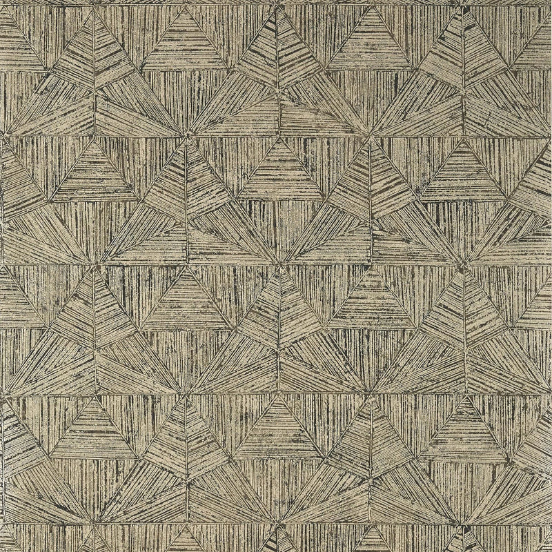 T10463 Crystalla Modern Resource 2 Metallic Pewter on Black Wallpaper by Thibaut