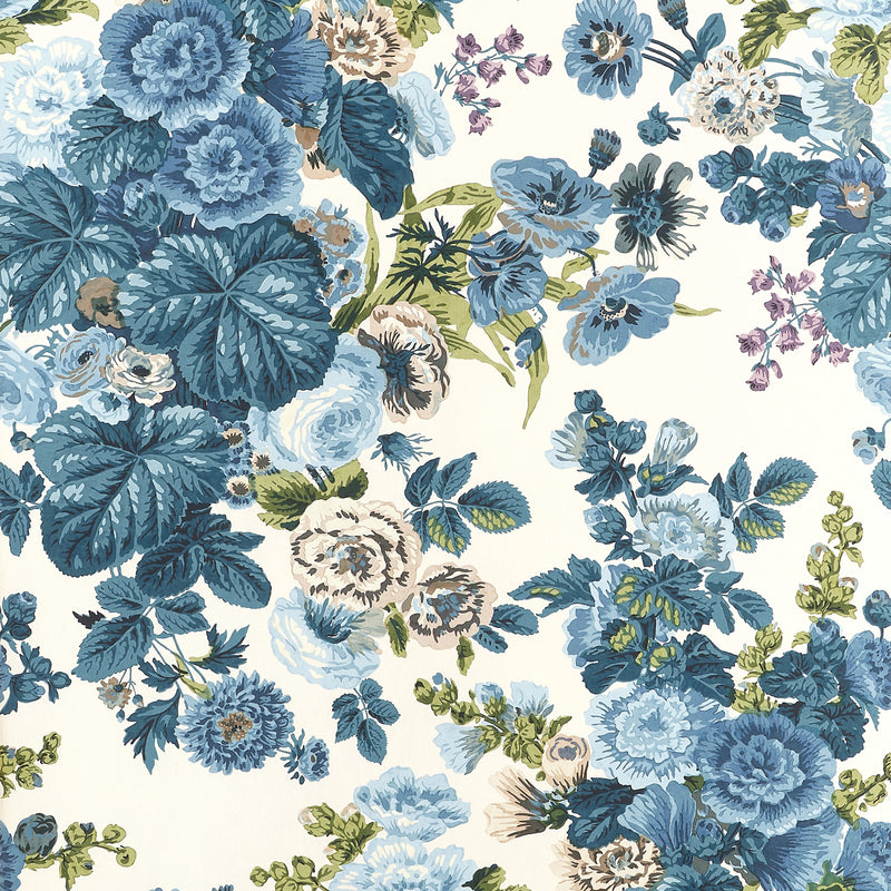 T10512 Hidcote Lavender and Blues Boxwood Wallpaper by Thibaut