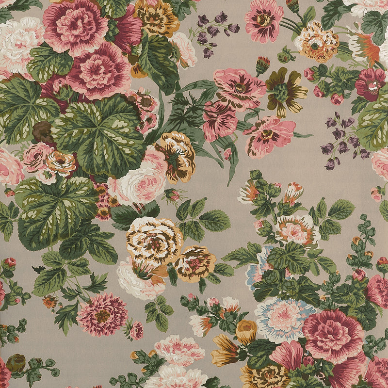T10514 Hidcote Beige and Coral Boxwood Wallpaper by Thibaut