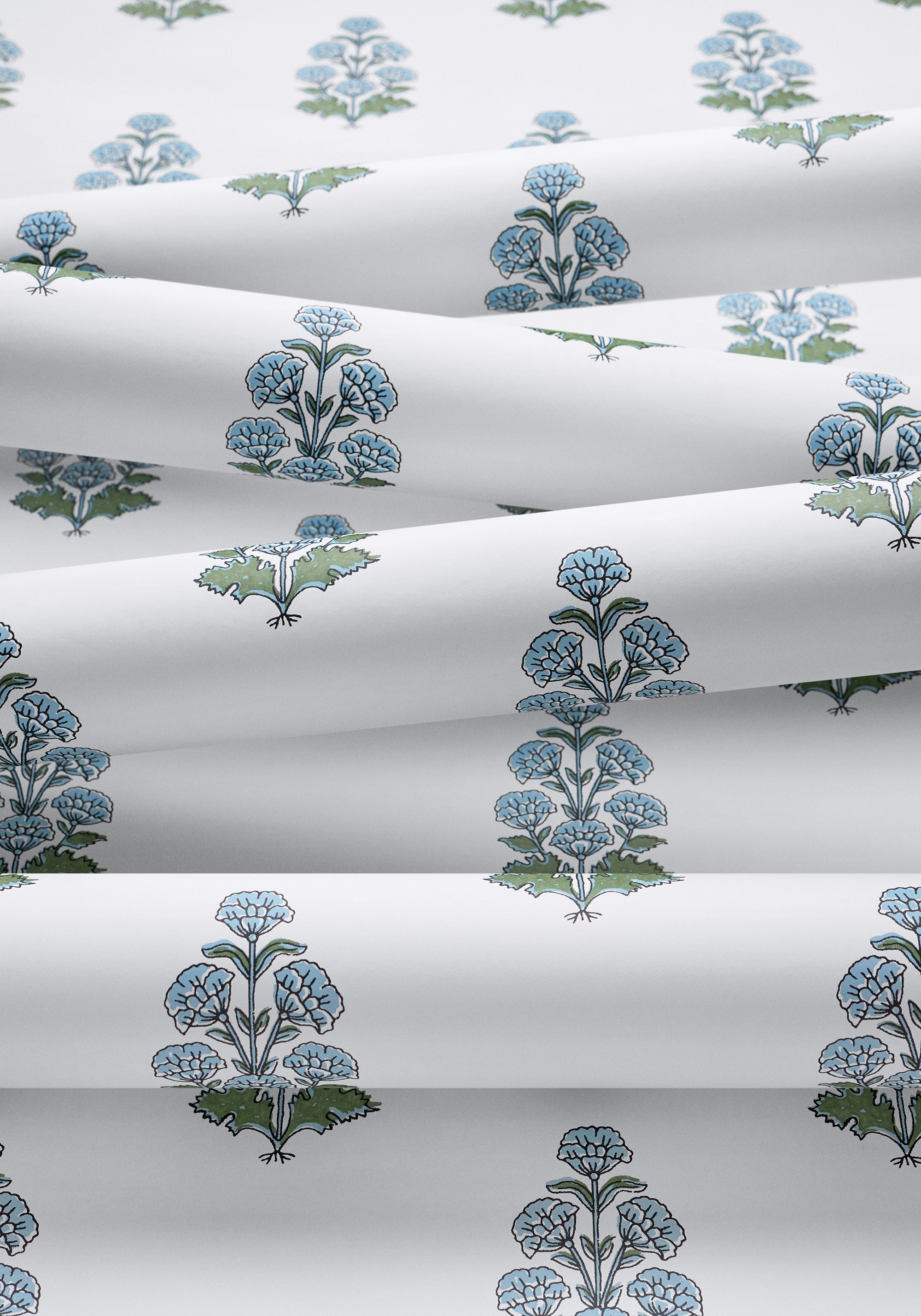 T10521 Audrey Blue Boxwood Wallpaper by Thibaut
