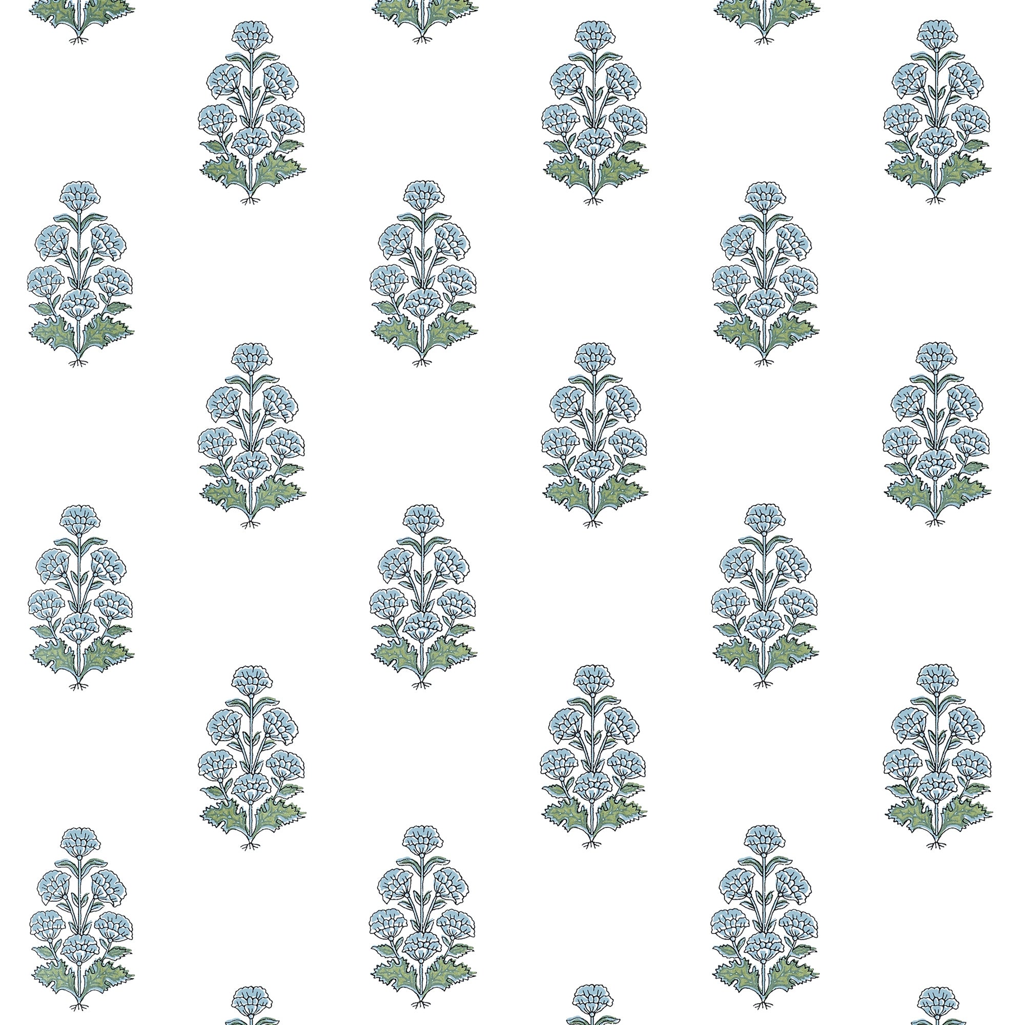 T10521 Audrey Blue Boxwood Wallpaper by Thibaut