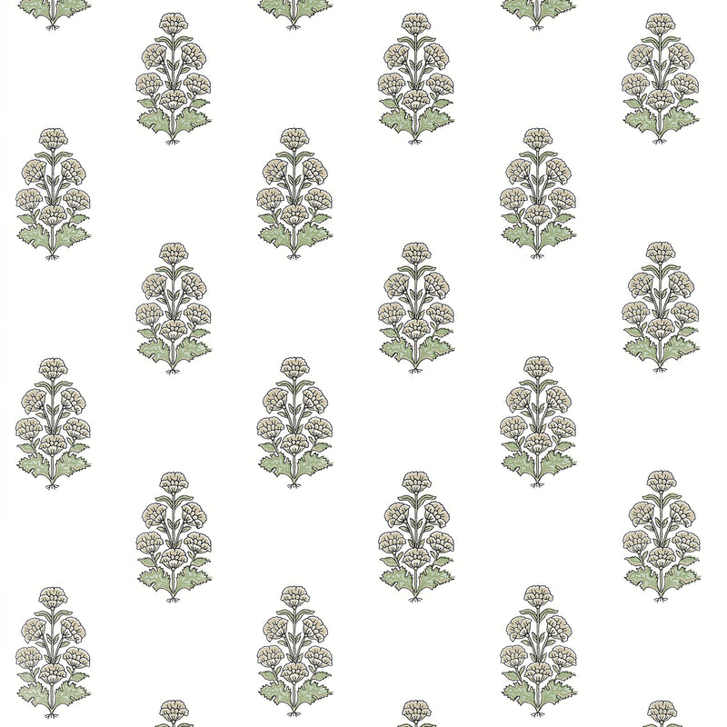T10522 Audrey Beige Boxwood Wallpaper by Thibaut