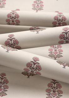 T10523 Audrey Blush Boxwood Wallpaper by Thibaut