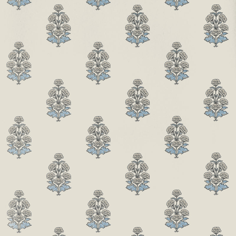 T10524 Audrey Spa Blue Boxwood Wallpaper by Thibaut