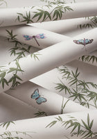 T10526 Virginia Beige and Sage Boxwood Wallpaper by Thibaut