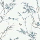 T10529 Virginia Cream and Aqua Boxwood Wallpaper by Thibaut