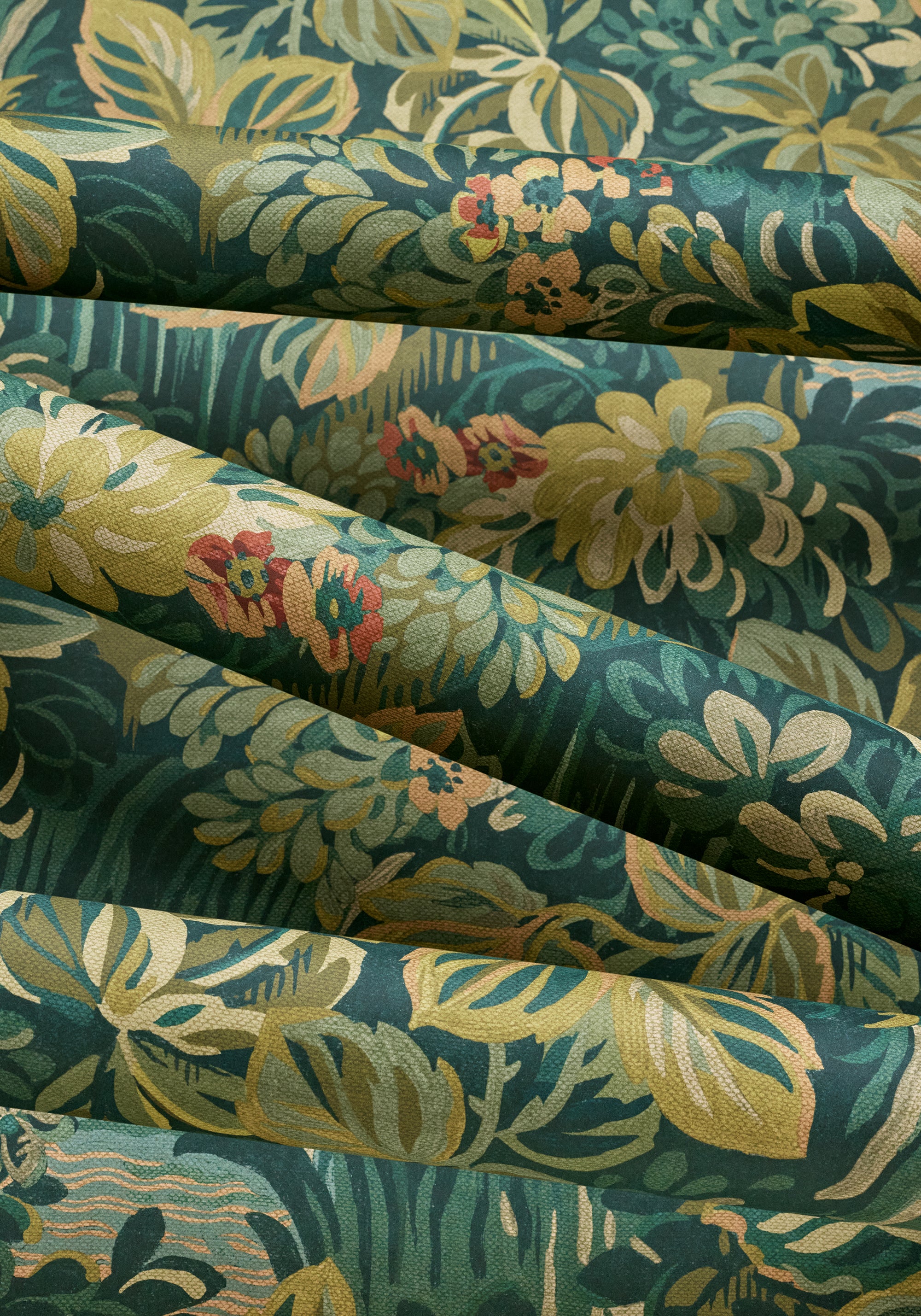 T10530 Night Garden Peacock Boxwood Wallpaper by Thibaut
