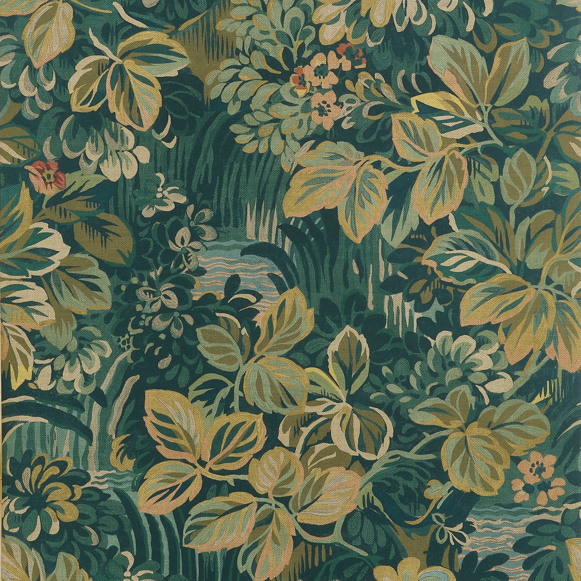 T10530 Night Garden Peacock Boxwood Wallpaper by Thibaut