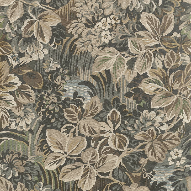 T10532 Night Garden Brown Boxwood Wallpaper by Thibaut