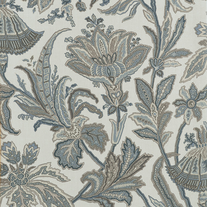 T10543 Breckenridge Grey and Beige Boxwood Wallpaper by Thibaut