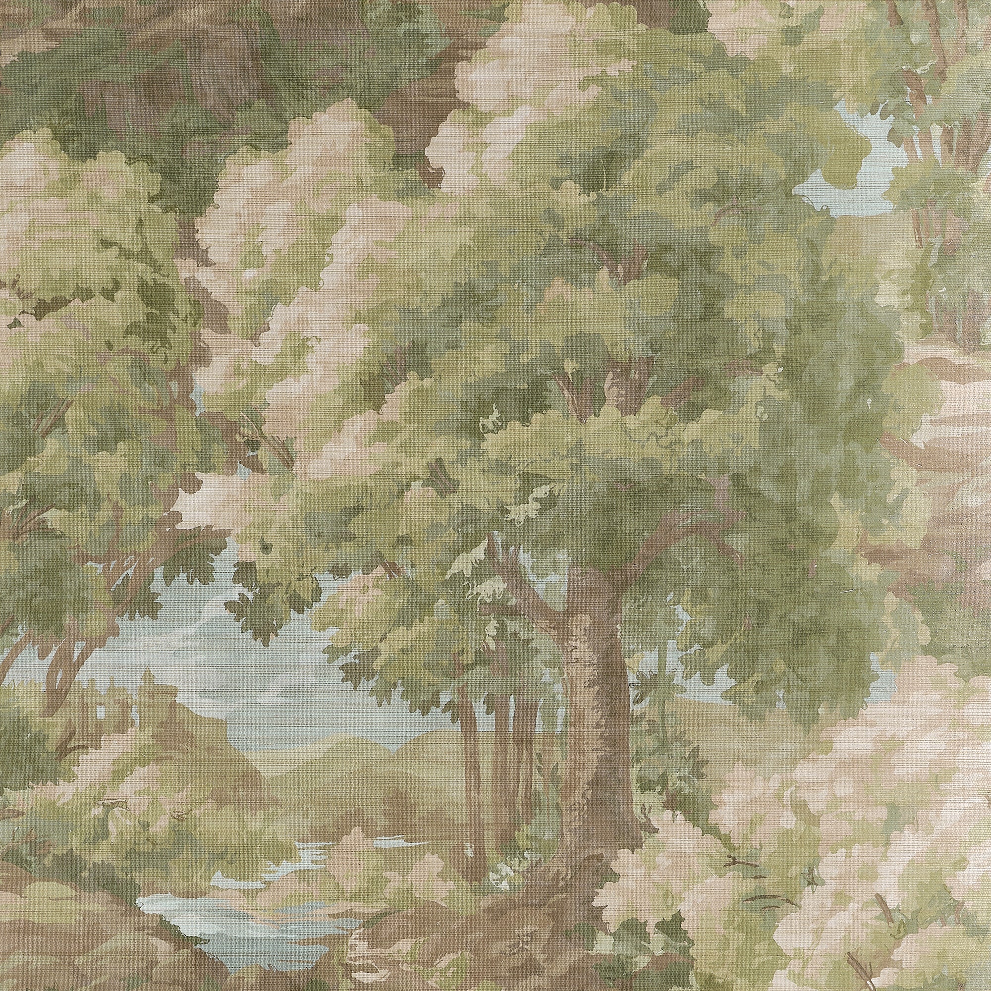 T10546 Woodland Clearing Green Boxwood Wallpaper by Thibaut