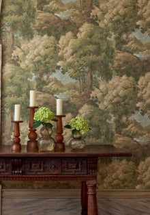 T10546 Woodland Clearing Green Boxwood Wallpaper by Thibaut