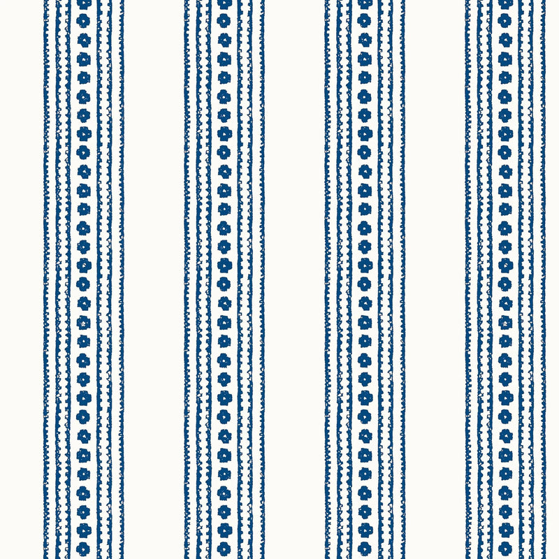T10608 New Haven Stripe Ceylon Navy Wallpaper by Thibaut
