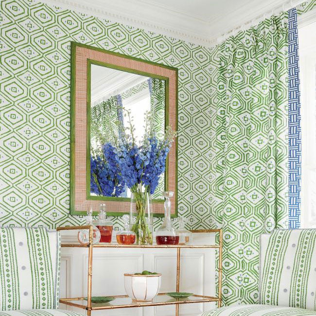 T10616 Pass A Grille Ceylon Green Wallpaper by Thibaut