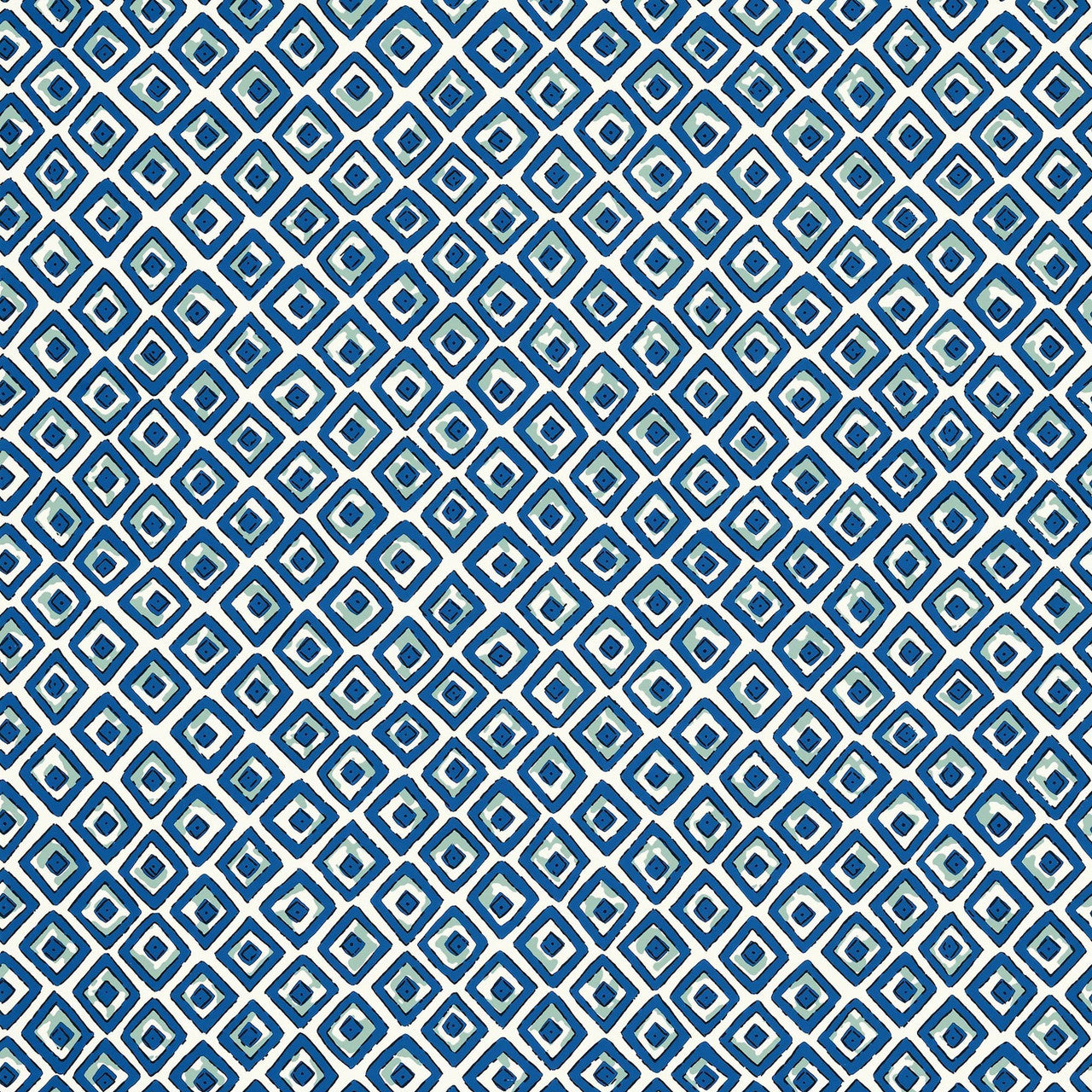 T10658 Indian Diamond Ceylon Blue and Turquoise Wallpaper by Thibaut