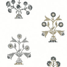 T10666 Indian Flower Ceylon Black and White Wallpaper by Thibaut