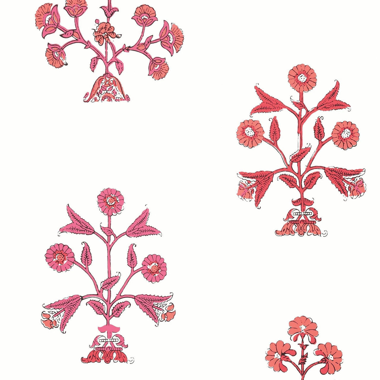 T10667 Indian Flower Ceylon Pink Wallpaper by Thibaut