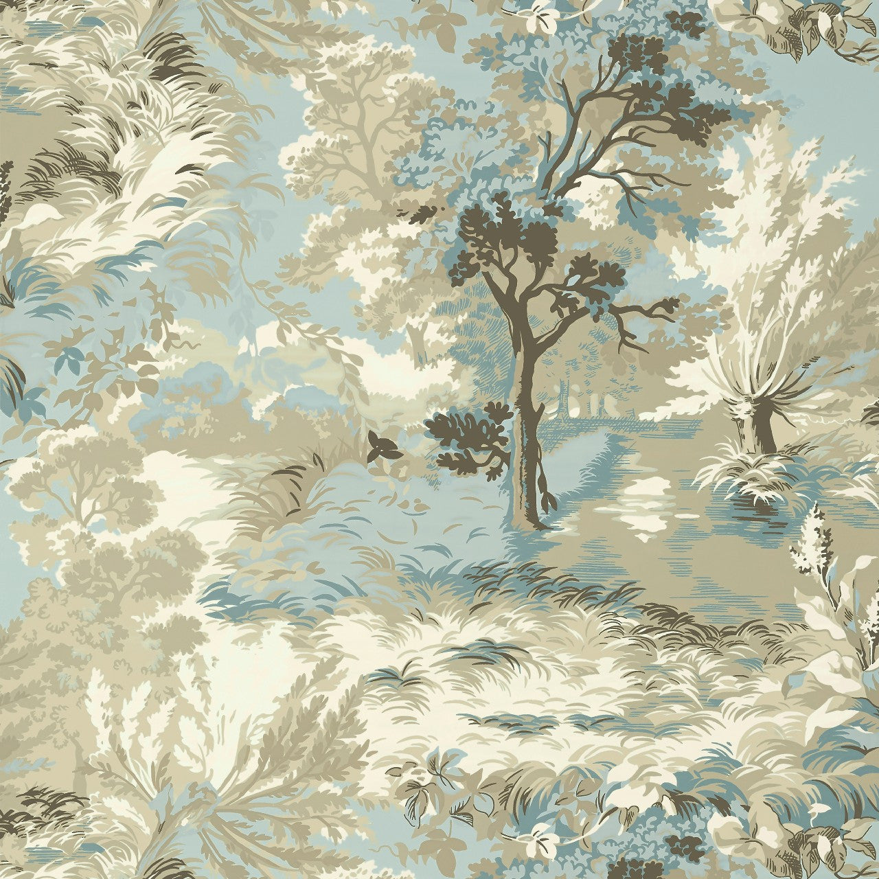 T10865 Lincoln Toile Heritage Wallpaper by Thibaut