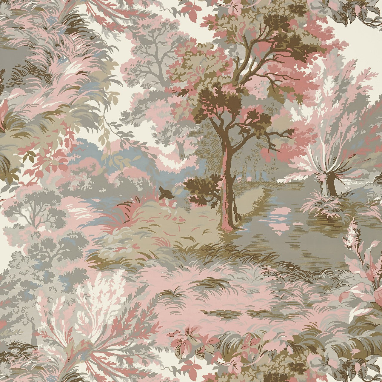 T10868 Lincoln Toile Heritage Wallpaper by Thibaut