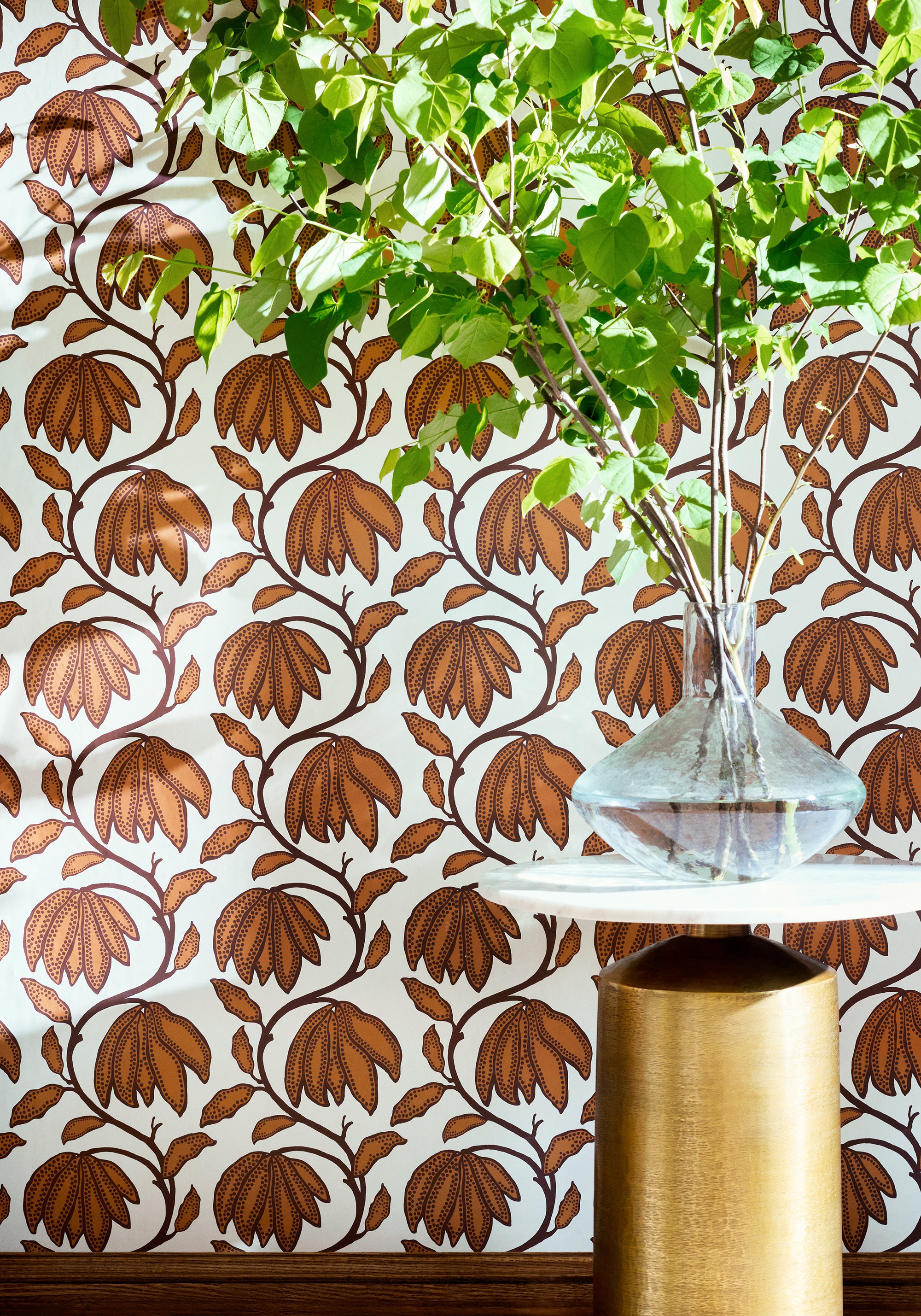 T12006 Desert Flower Ochre Vista Wallpaper by Thibaut