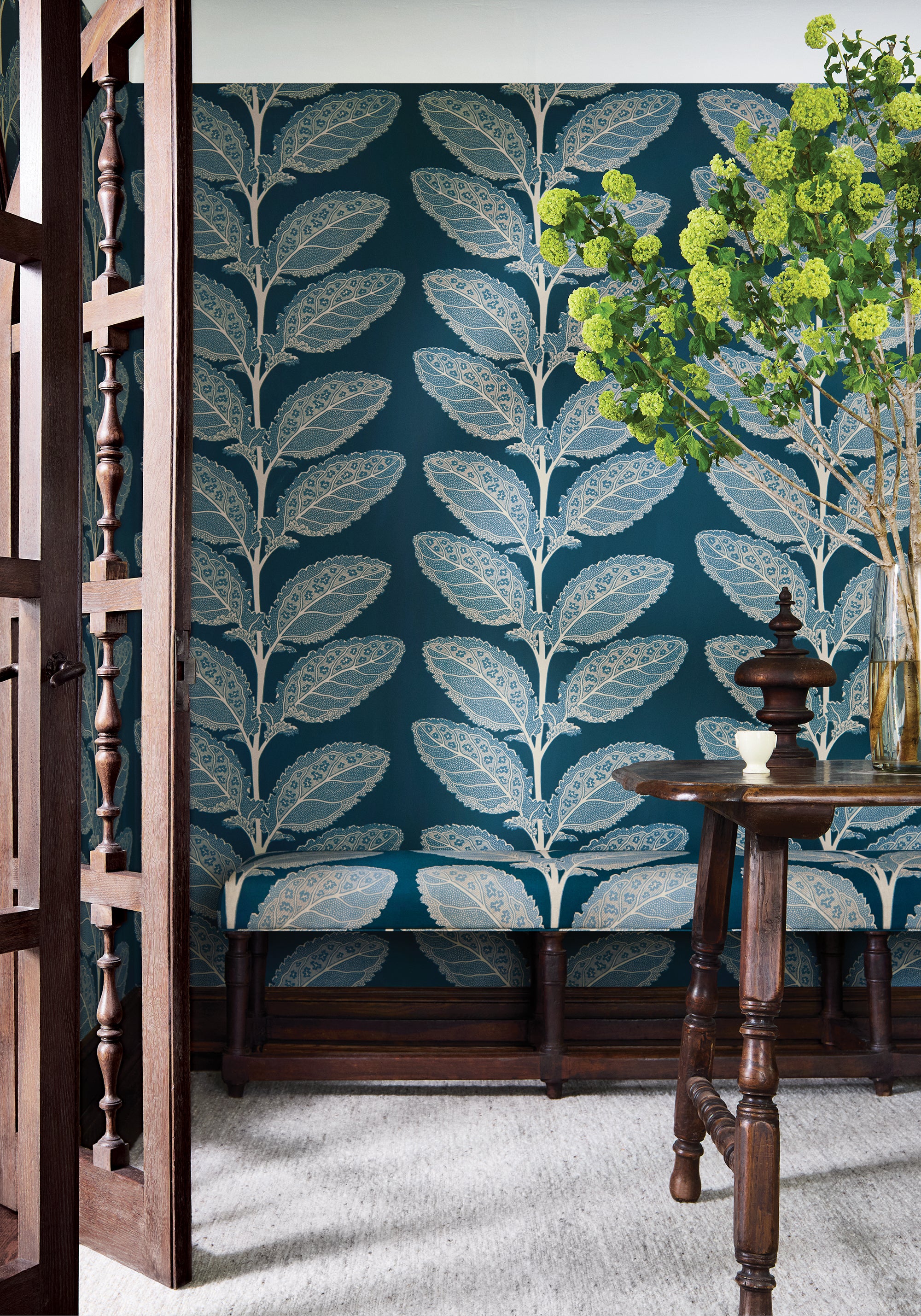 T12036 Lacinato Mineral Vista Wallpaper by Thibaut