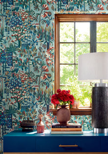 T12046 Alpine Spa Blue Vista Wallpaper by Thibaut