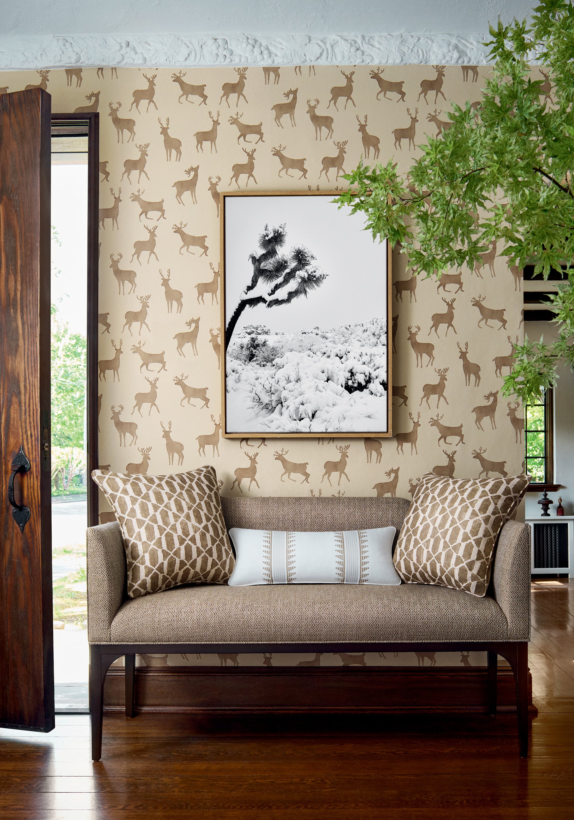 T12063 Bucks Camel Vista Wallpaper by Thibaut