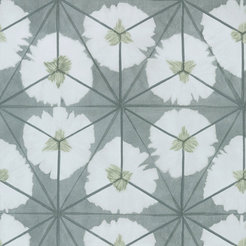 T13092 Sunburst Summer House Grey Wallpaper by Thibaut