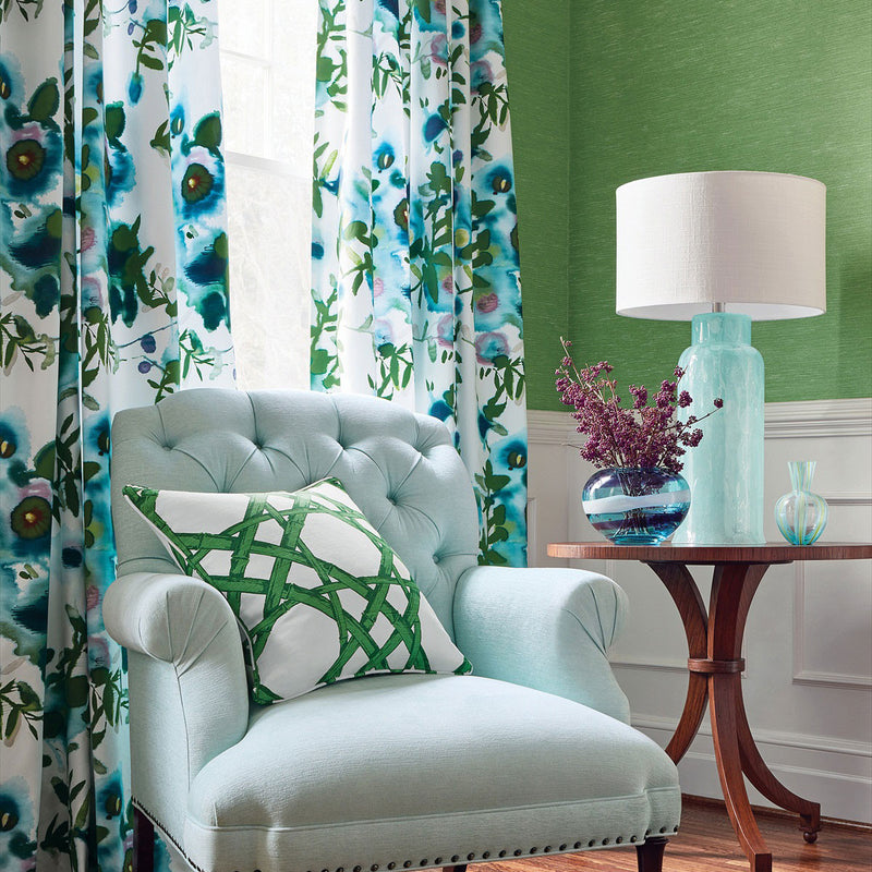 T13107 Surfrider Summer House Emerald Green Wallpaper by Thibaut