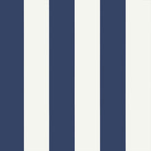 T13134 Summer Stripe Summer House Navy Wallpaper by Thibaut
