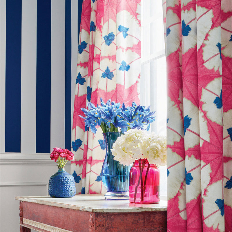 T13134 Summer Stripe Summer House Navy Wallpaper by Thibaut