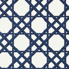 T13139 Cyrus Cane Summer House Navy Wallpaper by Thibaut