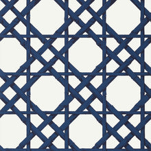 T13139 Cyrus Cane Summer House Navy Wallpaper by Thibaut
