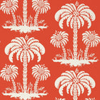 T13147 Palm Island Summer House Coral Wallpaper by Thibaut