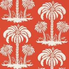 T13147 Palm Island Summer House Coral Wallpaper by Thibaut