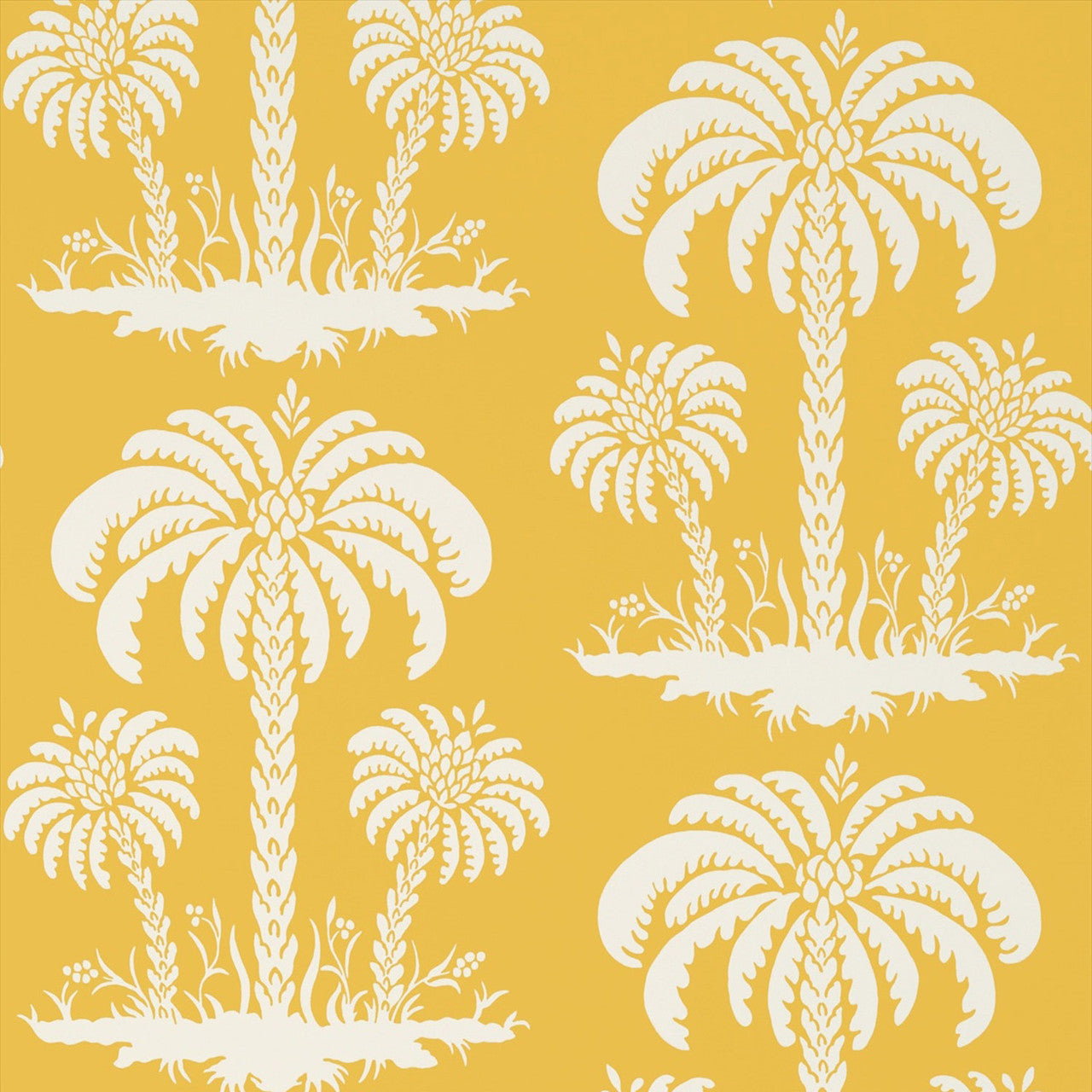 T13148 Palm Island Summer House Yellow Wallpaper by Thibaut