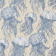 Jelly Fish Summer House Blue and Beige Wallpaper by Thibaut