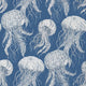 Jelly Fish Summer House Navy Wallpaper by Thibaut
