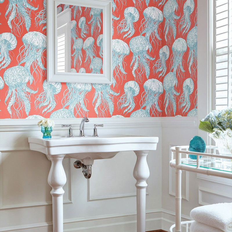 Jelly Fish Summer House Wallpaper by Thibaut