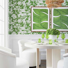 T13304 Japanese Garden Pavilion Emerald Wallpaper by Thibaut