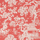 T13305 Japanese Garden Pavilion Coral Wallpaper by Thibaut